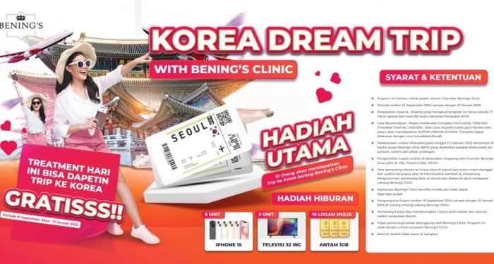 Promo Seru dari Benings Clinic: Hadiah Utama Liburan Gratis ke Korea!