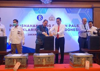 Pemusnahan 50.087 Lembar Uang Palsu