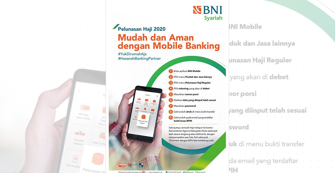 BNI Syariah Sediakan Opsi Pelunasan Haji melalui Non Teller