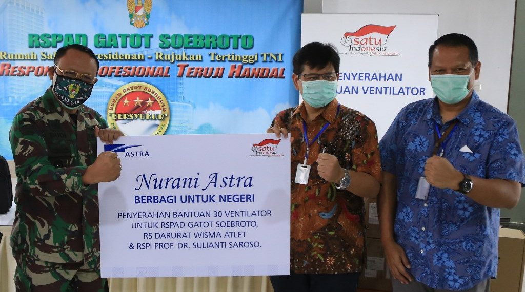 Bantuan Tahap III, Astra Serahkan 30 Ventilator untuk 3 RS Tangani Pasien COVID-19