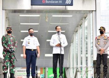 Presiden Jokowi Tinjau Stasiun MRT Bundaran HI