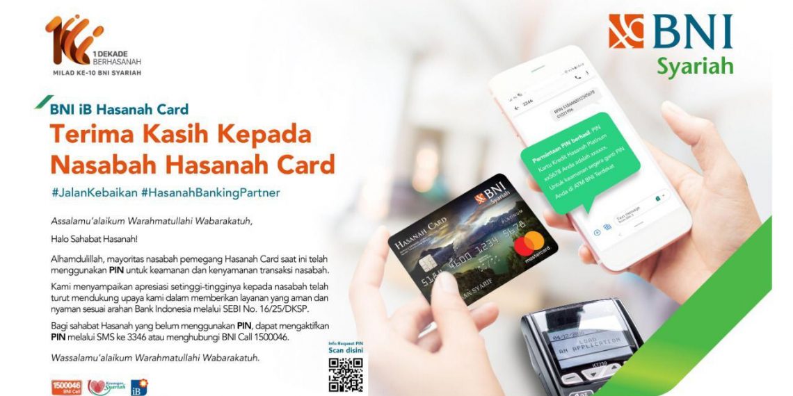 Transaksi Kartu Kredit BNI Syariah Wajib Pakai Pin