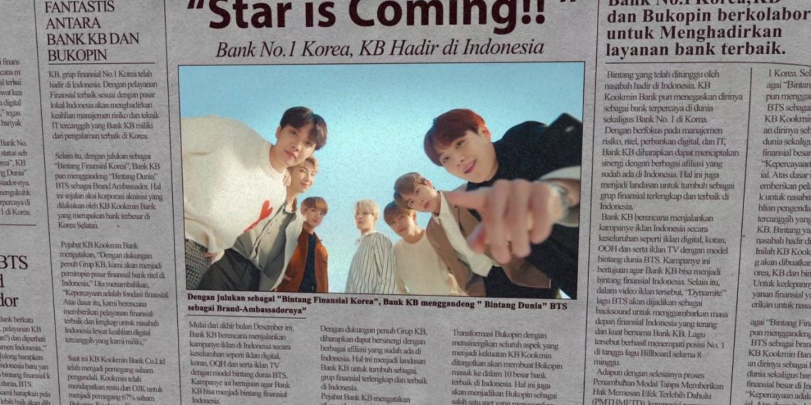 Lagu Dynamite Milik BTS Jadi Simbol Kampanye “Bintang Finansial” Bank Kookmin di Indonesia