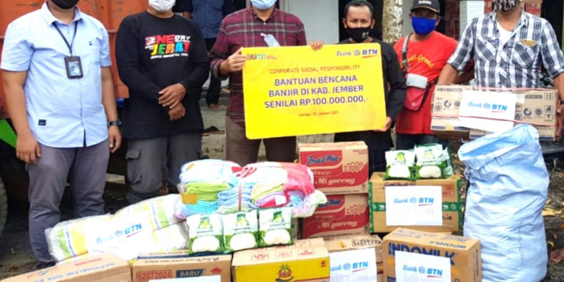 BTN Bantu Korban Bencana Banjir Jember