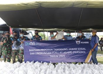 HUT TNI AU ke-75 Tahun, ASABRI Bagikan Ratusan Paket Sembako di Desa Julang Cikande