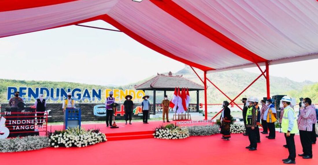 Resmikan Bendungan Bendo, Presiden Jokowi: Alhamdulillah