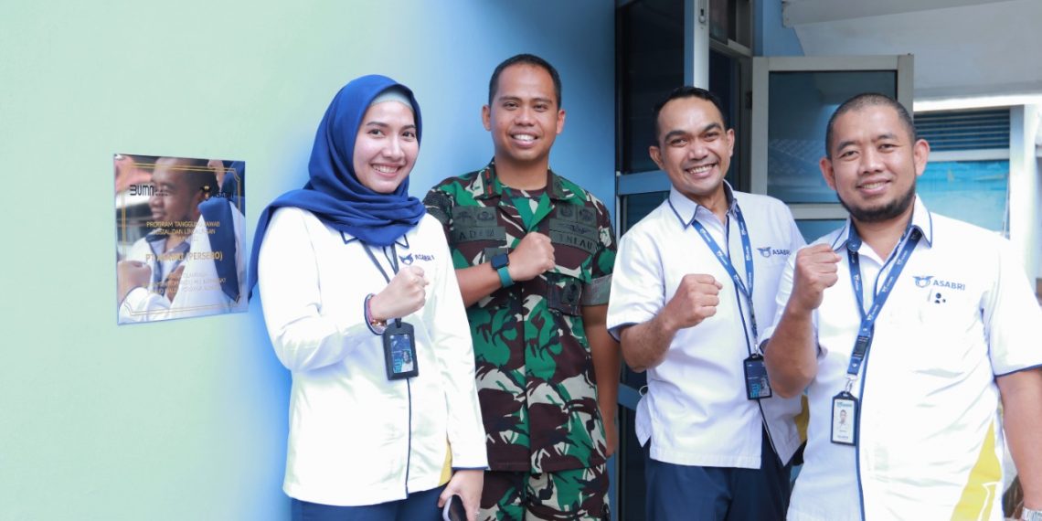 PT ASABRI (Persero) meresmikan perbaikan sarana olahraga di lingkungan Markas Batalyon Komando (Yonko) 461 Kopasgat Lanud Halim Perdanakusuma melalui program bantuan TJSL