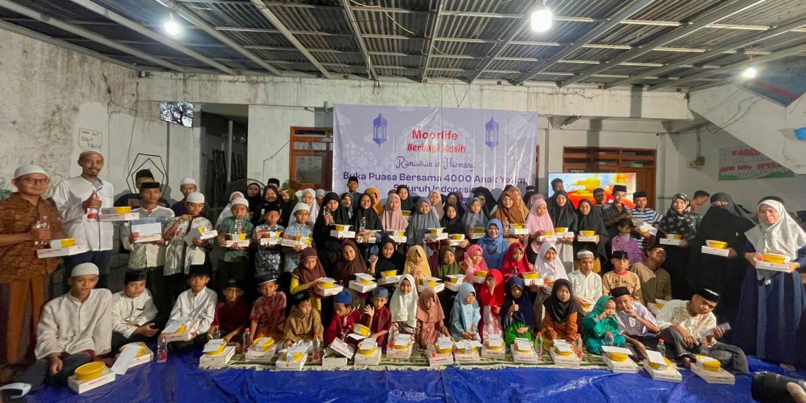 Berbagi Berkah Bersama 4000 Anak Yatim: Moorlife dan Garda Pangan di Acara Puncak Buka Puasa