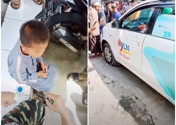 Heboh Bocah 6 Tahun Menyetir Mobil PLN hingga Tabrak Motor, ini Kronologinya