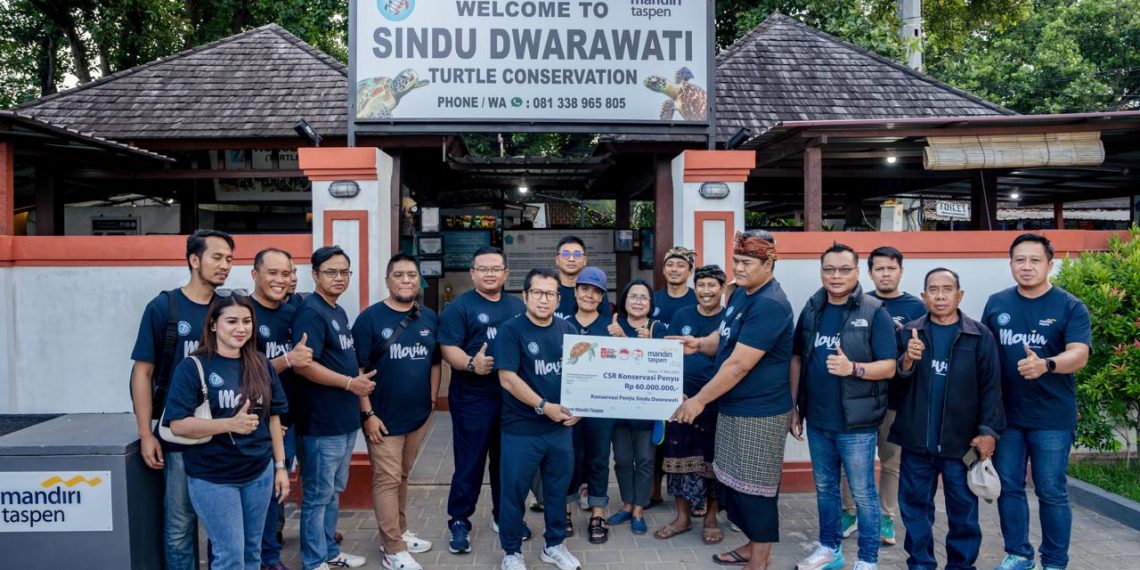 Bank Mandiri Taspen Dukung Pelestarian Penyu di Sindu Dwarawati, Denpasar