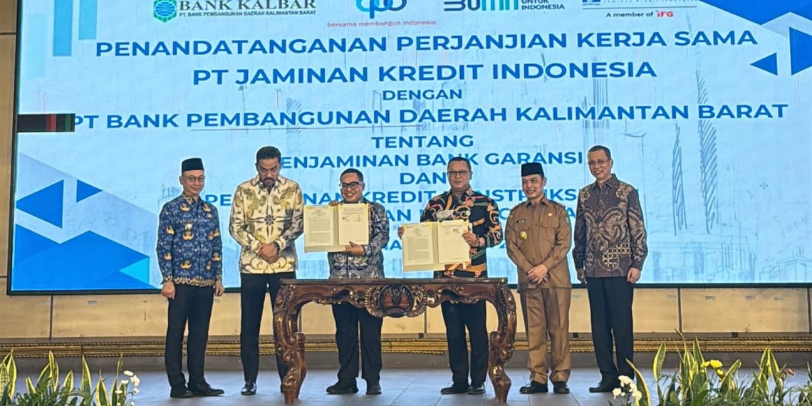 Jamkrindo dan BPD Kalbar Teken Kerja Sama Penjaminan Bank Garansi dan Kredit Konstruksi