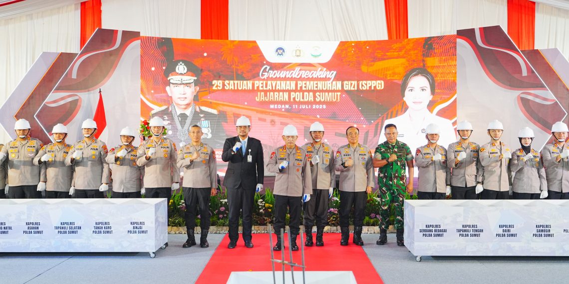 Hadiri Groundbreaking 29 SPPG Polda Sumut dan Jajaran, Kapolri Komitmen Dukung Program MBG