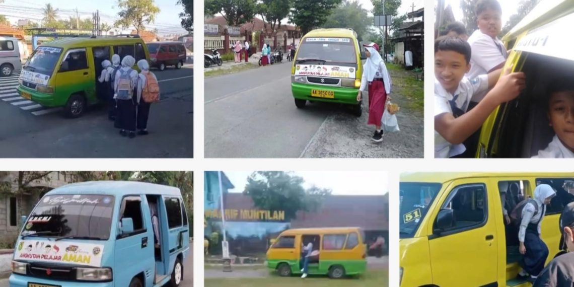 Ilustrasi transportasi umum, angkutan umum atau angkot